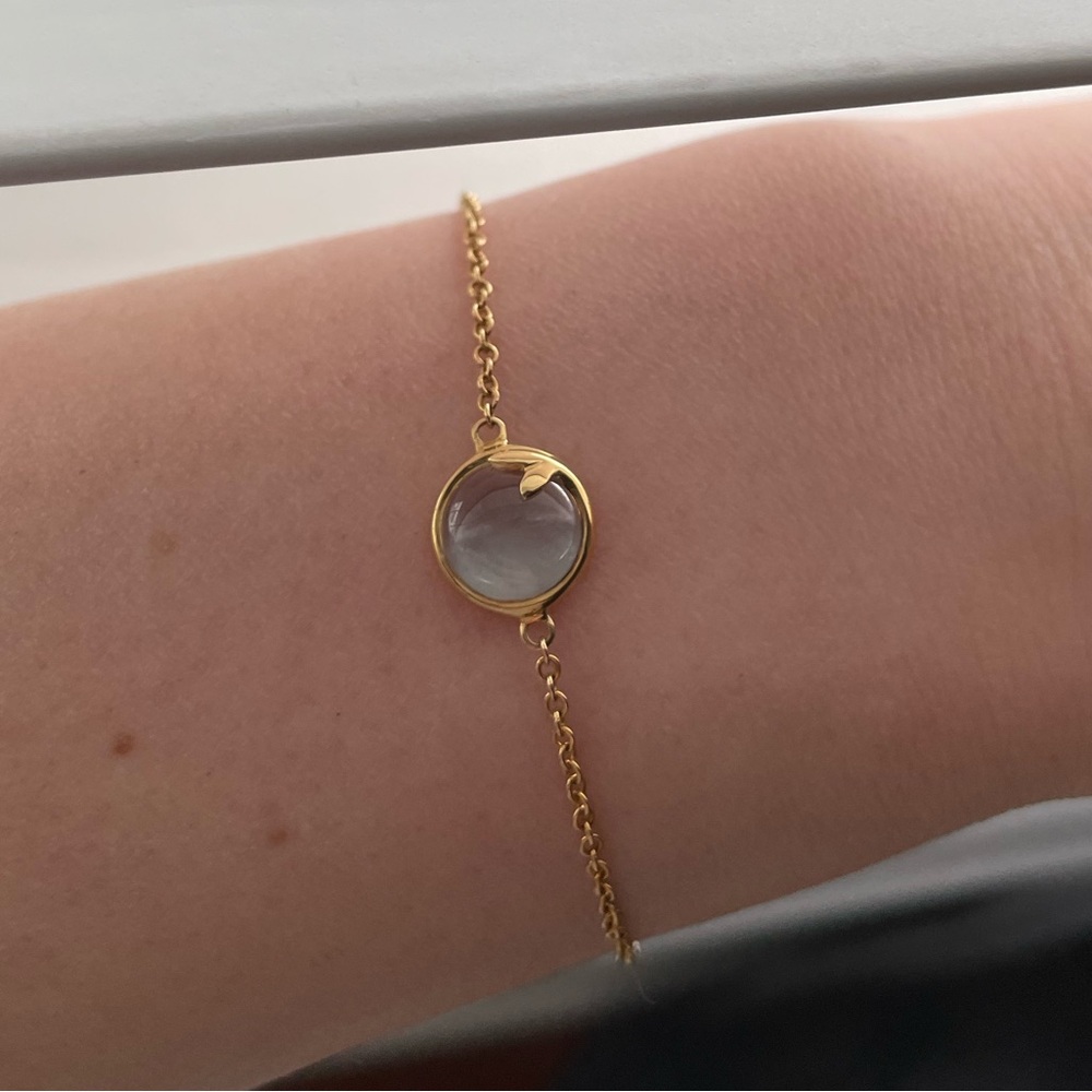 Tiffany yellow gold olive leaf topaz bracelet - Picture 8 of 9